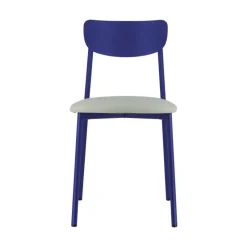 Carrier Colette ® Chaise française en métal avec assise en simili rembourrée* Chaise De Cuisine|Chaise De Salle à Manger