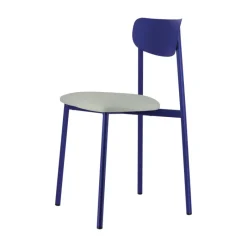 Carrier Colette ® Chaise française en métal avec assise en simili rembourrée* Chaise De Cuisine|Chaise De Salle à Manger