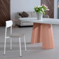 Carrier Colette ® Chaise française en métal avec assise en tissu rembourrée* Chaise De Salle à Manger