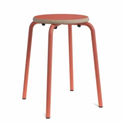 Perfecta Collège Tabouret bas vintage en métal et bois* Tabouret Bas (assise +/- 45 Cm)