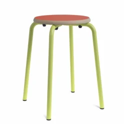 Perfecta Collège Tabouret bas vintage en métal et bois* Tabouret Bas (assise +/- 45 Cm)