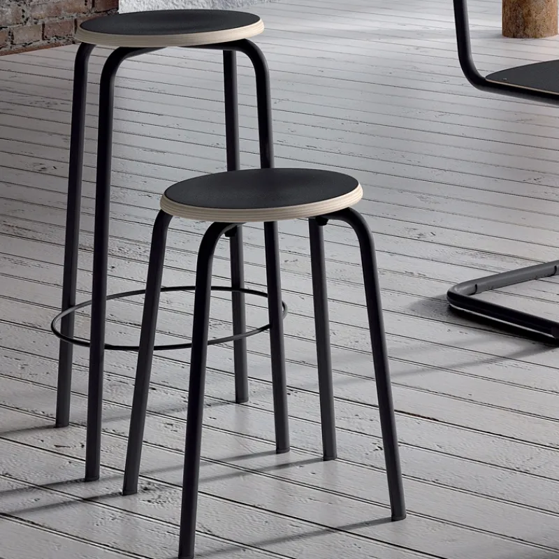 Perfecta Collège Tabouret snack vintage sans dossier bois et métal* Tabouret Snack (assise +/- 65 Cm)|Tabouret De Bar (assise +/- 80 Cm)