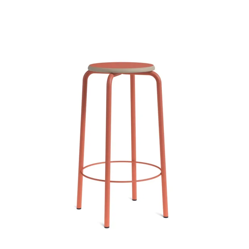 Perfecta Collège Tabouret snack vintage sans dossier bois et métal* Tabouret Snack (assise +/- 65 Cm)|Tabouret De Bar (assise +/- 80 Cm)