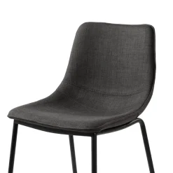 CoqueTabouret snack coque en tissu gris et pieds en métal noir* Tabouret Snack (assise +/- 65 Cm)|Tabouret De Bar (assise +/- 80 Cm)