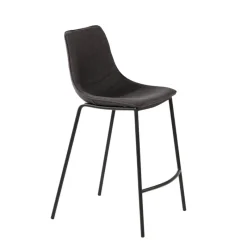 CoqueTabouret snack coque en tissu gris et pieds en métal noir* Tabouret Snack (assise +/- 65 Cm)|Tabouret De Bar (assise +/- 80 Cm)