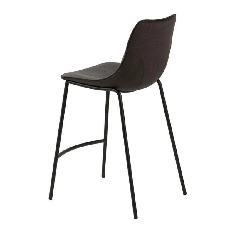 CoqueTabouret snack coque en tissu gris et pieds en métal noir* Tabouret Snack (assise +/- 65 Cm)|Tabouret De Bar (assise +/- 80 Cm)