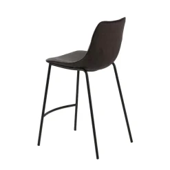 CoqueTabouret snack coque en tissu gris et pieds en métal noir* Tabouret Snack (assise +/- 65 Cm)|Tabouret De Bar (assise +/- 80 Cm)