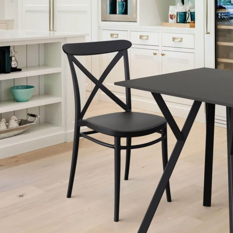 Cross Chaise de cuisine style bistrot empilable en polypropylène* Chaise De Cuisine