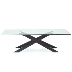 Sovet Italia Cross Sovet® Table de salle à manger design en verre et métal* Table De Salle à Manger