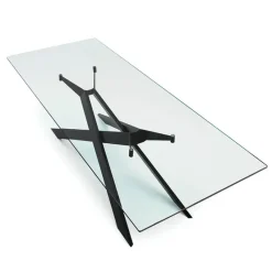 Sovet Italia Cross Sovet® Table de salle à manger design en verre et métal* Table De Salle à Manger