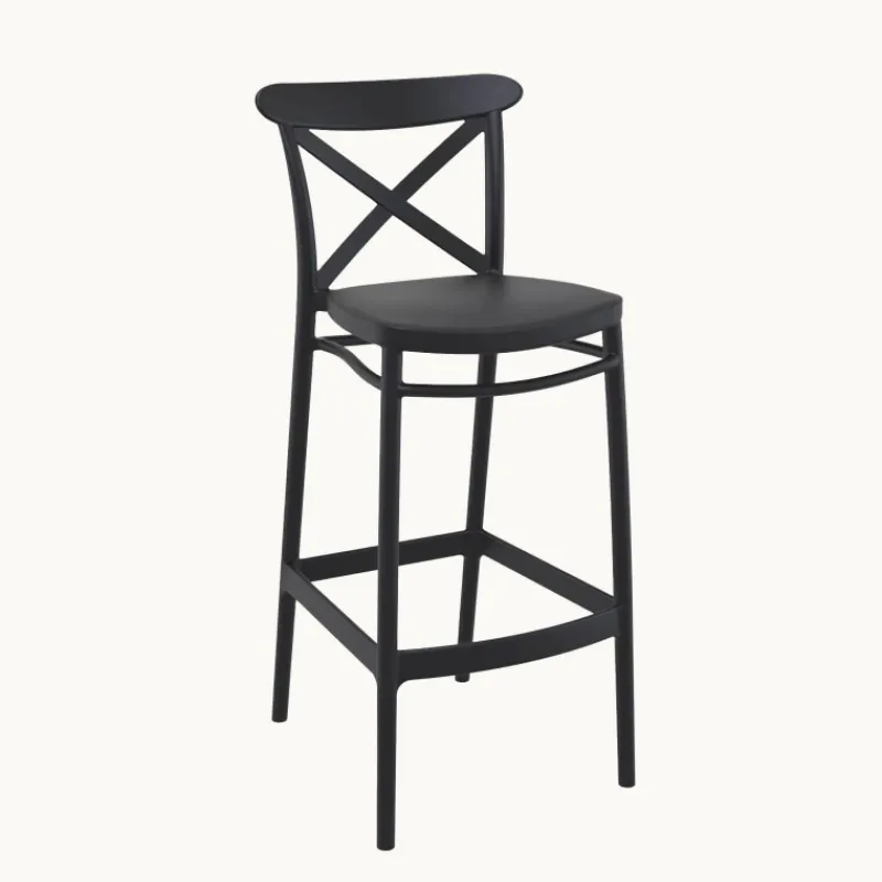 Cross Tabouret de bar moderne avec dossier en polypropylène* Tabouret De Bar (assise +/- 80 Cm)