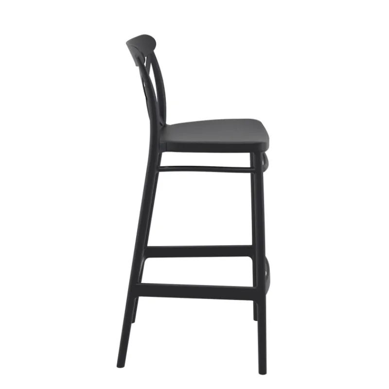 Cross Tabouret de bar moderne avec dossier en polypropylène* Tabouret De Bar (assise +/- 80 Cm)