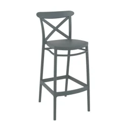 Cross Tabouret de bar moderne avec dossier en polypropylène* Tabouret De Bar (assise +/- 80 Cm)