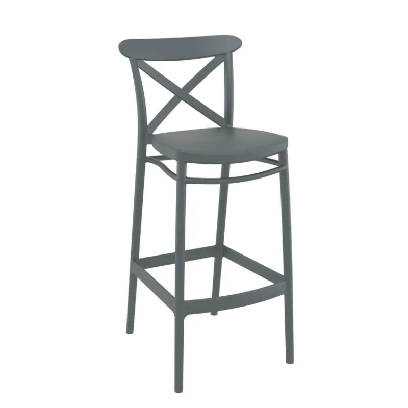 Cross Tabouret de bar moderne avec dossier en polypropylène* Tabouret De Bar (assise +/- 80 Cm)