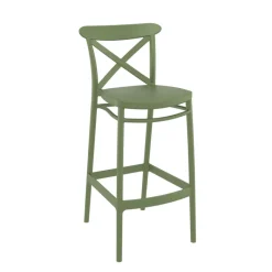 Cross Tabouret de bar moderne avec dossier en polypropylène* Tabouret De Bar (assise +/- 80 Cm)