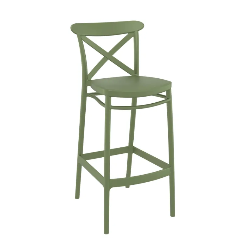 Cross Tabouret de bar moderne avec dossier en polypropylène* Tabouret De Bar (assise +/- 80 Cm)