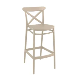 Cross Tabouret de bar moderne avec dossier en polypropylène* Tabouret De Bar (assise +/- 80 Cm)