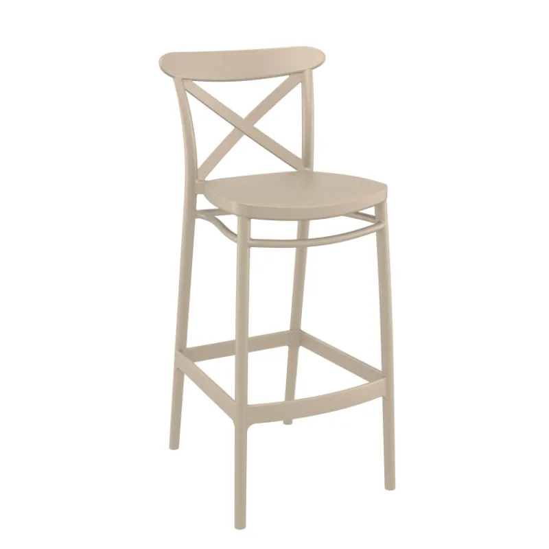 Cross Tabouret de bar moderne avec dossier en polypropylène* Tabouret De Bar (assise +/- 80 Cm)