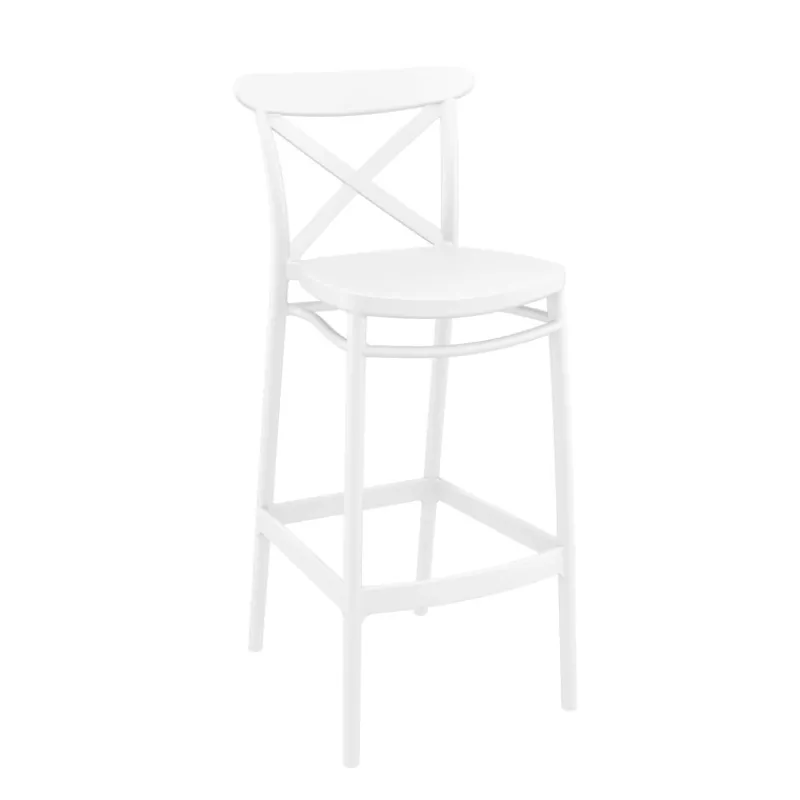 Cross Tabouret de bar moderne avec dossier en polypropylène* Tabouret De Bar (assise +/- 80 Cm)