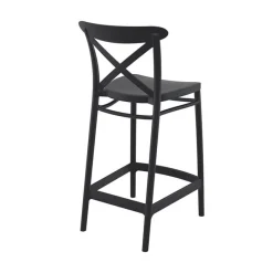 Cross Tabouret snack moderne en polypropylène avec dossier* Tabouret Snack (assise +/- 65 Cm)|Tabouret De Bar (assise +/- 80 Cm)