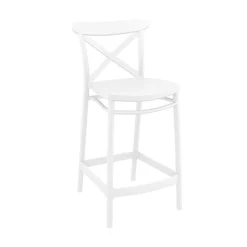 Cross Tabouret snack moderne en polypropylène avec dossier* Tabouret Snack (assise +/- 65 Cm)|Tabouret De Bar (assise +/- 80 Cm)
