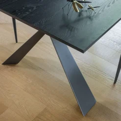 Altacom Delta Table design italienne extensible en mélaminé et pieds en X* Table De Salle à Manger