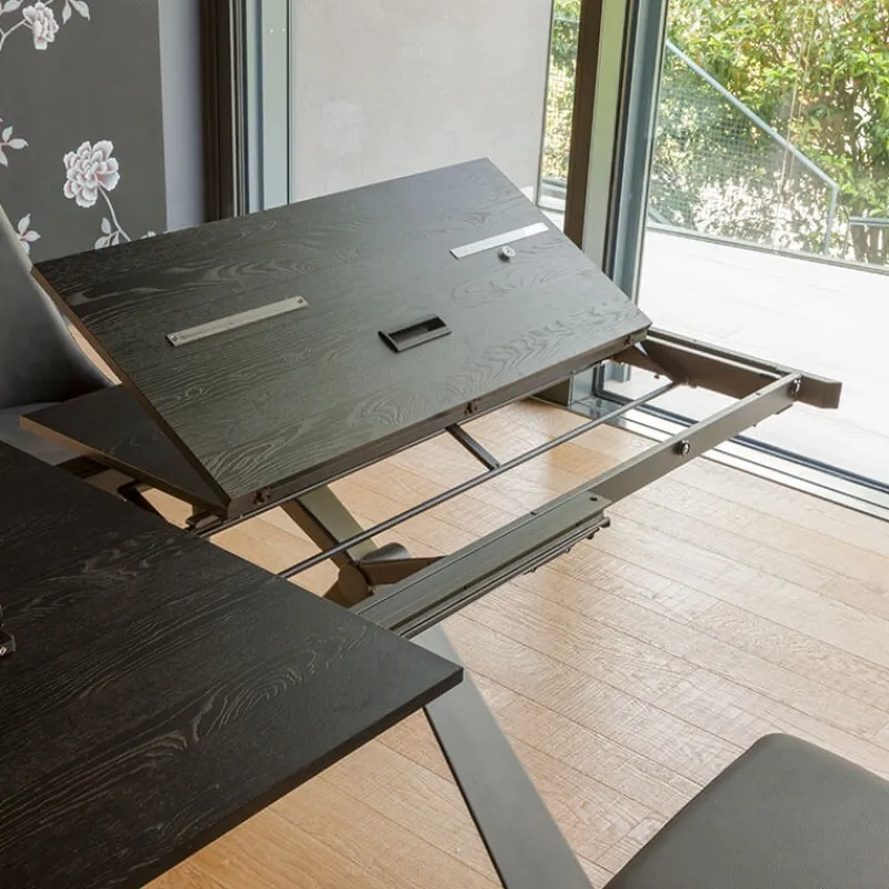 Altacom Delta Table design italienne extensible en mélaminé et pieds en X* Table De Salle à Manger
