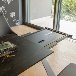 Altacom Delta Table design italienne extensible en mélaminé et pieds en X* Table De Salle à Manger