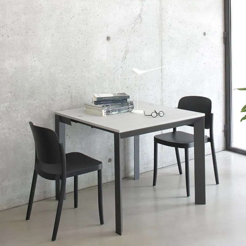 Altacom Domino Console extensible en mélaminé et pieds en métal* Table Pour Petit Espace