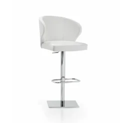 Peressini Doris P Tabouret pivotant et réglable en hauteur en synthétique et métal chromé* Tabouret Snack (assise +/- 65 Cm)|Tabouret De Bar (assise +/- 80 Cm)