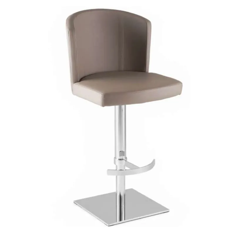 Peressini Doris S Tabouret réglable en hauteur et pivotant en synthétique et métal chromé* Tabouret Snack (assise +/- 65 Cm)|Tabouret De Bar (assise +/- 80 Cm)