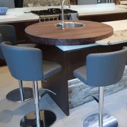 Peressini Doris S Tabouret réglable en hauteur et pivotant en synthétique et métal chromé* Tabouret Snack (assise +/- 65 Cm)|Tabouret De Bar (assise +/- 80 Cm)