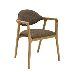 Dasras Eden Fauteuil design en bois massif et tissu* Chaise De Salle à Manger|Chaise Salon