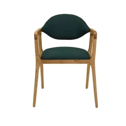 Dasras Eden Fauteuil design en bois massif et tissu* Chaise De Salle à Manger|Chaise Salon