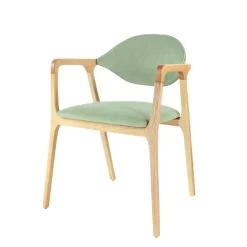 Dasras Eden Fauteuil design en bois massif et tissu* Chaise De Salle à Manger|Chaise Salon