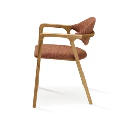 Dasras Eden Fauteuil design en bois massif et tissu* Chaise De Salle à Manger|Chaise Salon