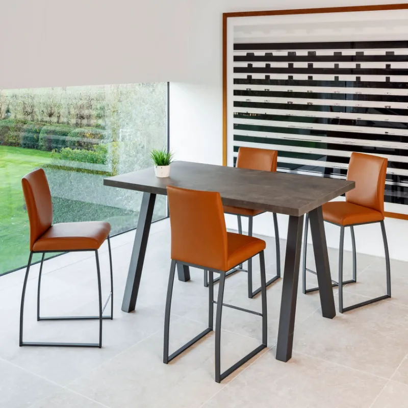 Perfecta Elite Tabouret snack rembourré en simili et métal* Tabouret Snack (assise +/- 65 Cm)|Tabouret De Bar (assise +/- 80 Cm)