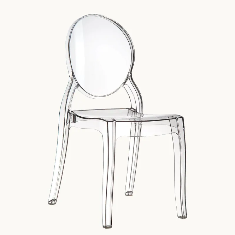 Elizabeth Chaise médaillon transparente en polycarbonate* Chaise De Salle à Manger|Chaise Salon
