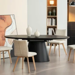 EllaTable design ovale extensible avec pied central* Table De Salle à Manger