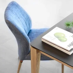 Mobitec Enora ® Chaise cocooning en tissu et pieds en bois* Chaise De Salle à Manger|Chaise Salon