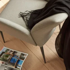 Mobitec Enora ® Fauteuil cocooning en tissu et pieds en métal* Chaise De Salle à Manger|Fauteuil De Salon