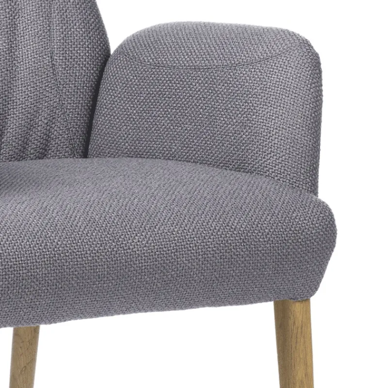Mobitec Enora ® Fauteuil cocooning en tissu et pieds en bois* Chaise De Salle à Manger|Chaise Salon