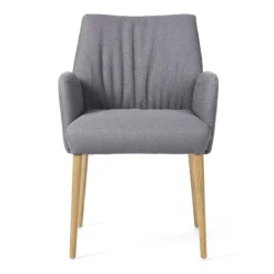 Mobitec Enora® Fauteuil cocooning en tissu et pieds en bois* Chaise De Salle à Manger|Chaise Salon