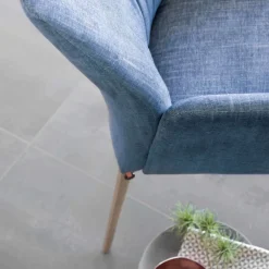 Mobitec Enora® Fauteuil cocooning en tissu et pieds en bois* Chaise De Salle à Manger|Chaise Salon