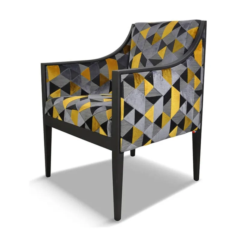 Paget Ethan Fauteuil Art déco en bois et en tissu fabriqué en France* Fauteuil De Salon