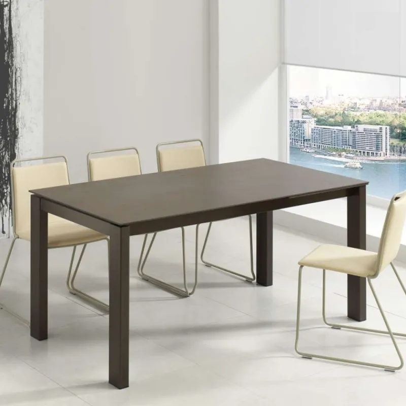 Pure design Evento Table rectangulaire extensible avec plateau en dekton et pieds en métal* Table De Cuisine