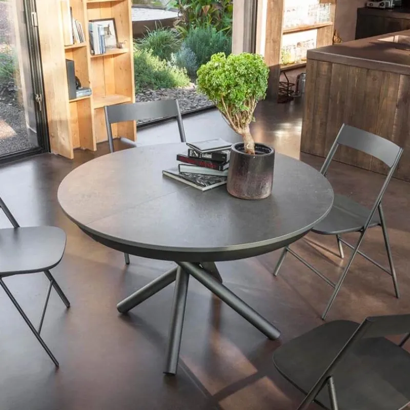 Altacom Fahrenheit Super Table ronde extensible design en céramique et pieds mikado* Table De Salle à Manger