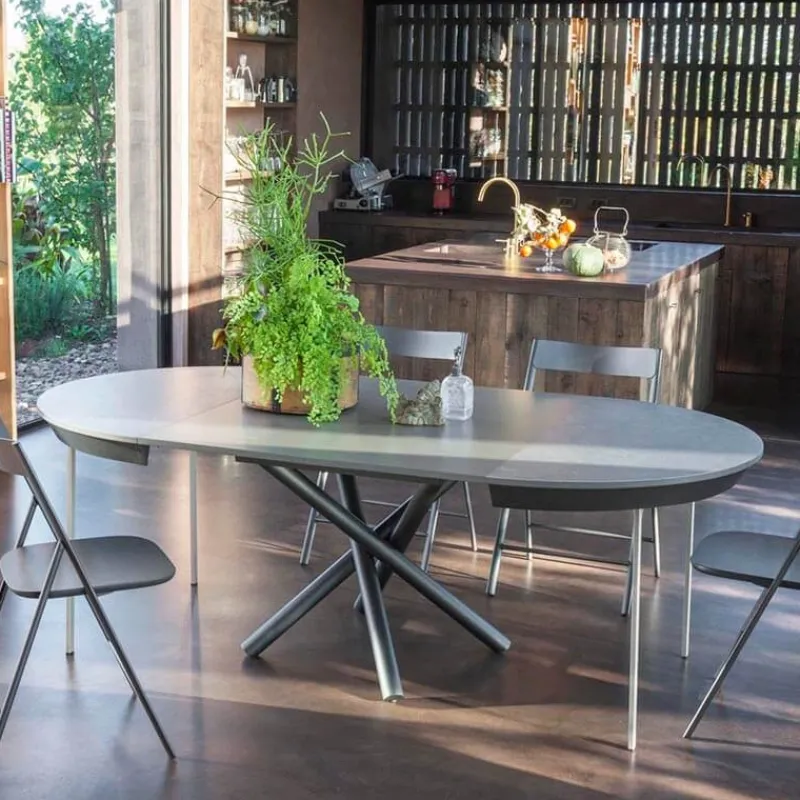 Altacom Fahrenheit Super Table ronde extensible design en céramique et pieds mikado* Table De Salle à Manger