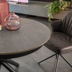 Altacom Fahrenheit Table design italienne ronde extensible en céramique* Table De Salle à Manger