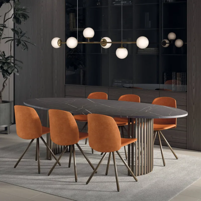 Perfecta Fiona 2 Chaise moderne en tissu et pieds métal* Chaise De Salle à Manger